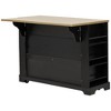 Whisen Kitchen Island with 6 Drawers, Pull - Out Trash, 5 Rolling Wheels, Drop Leaf & Racks - 4 of 4