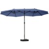PAGED 15FT Rectangle Patio Umbrella Double Sided Outdoor Market Umbrella with Crank, Base and 12 Ribs for Garden, Poolside - 3 of 4
