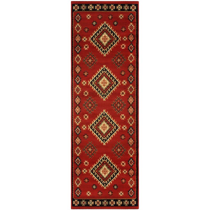 Diamond Geometric Modern Floral Bohemian Rustic Plush and Durable Power-Loomed Indoor Area Rug by Blue Nile Mills, 1 of 4