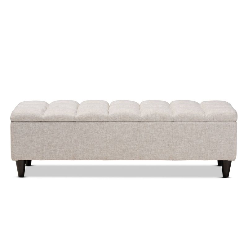Brette Fabric Upholstered Finished Wood Storage Bench Ottoman Cream - Baxton Studio, 4 of 12