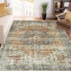 Vintage Area Rug for Living Room Bedroom Machine Washable Distressed Rug Non-Slip Low Pile Stain-Resistant Dining Accent Carpet - 4 of 4