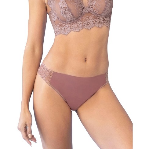 Leonisa Lace Side Seamless Thong Panty - Purple S