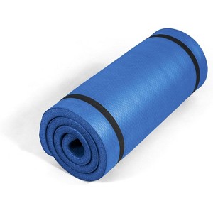 Extra Thick 1-Inch Yoga Mat, High Density Non-Slip Exercise Mat with Strap for Home Gym, Pilates, Workouts, Multiple Size Options - 1 of 4