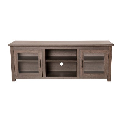Traditional Full Glass Door TV Stand for TVs up to 80" - Merrick Lane