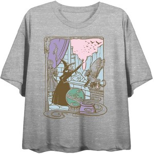 Wizard Of Oz Wicked Witch Flying Monkey & Guard
 Women's Crew Neck Short Sleeve Crop Tee - 1 of 2