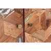 Chevron 2 Door Wooden Cabinet Brown - Timbergirl: Carved Details, No Assembly, 40" Wide - 3 of 4