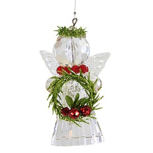 Ganz 3.0 Inch Mistletoe Angel Ornament Kissing Krystals Halo Wings Tree Ornaments - 1 of 3