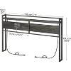 King Size Headboard, Headboard with 2 Outlets and 4 USB Ports, Adjustable Height, Storage Rack, Easy Assembly, Charcoal Gray and Black - 3 of 4