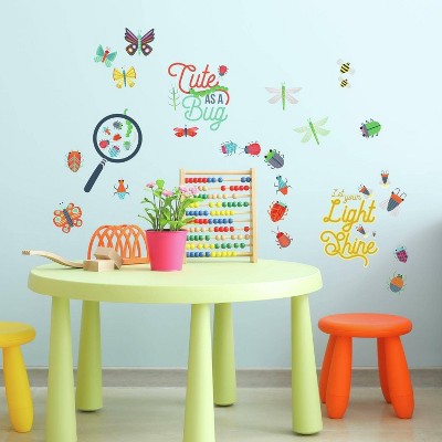Roommates Colorful Bugs L And Stick Wall Decal Target - Colorful Ladybug Wall Decals