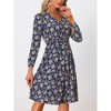 Allegra K Women's Floral Print V-Neck Smocked Waist Midi Dress - 2 of 4