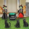 Collections Etc Happy Halloween Witches and Black Cats Stakes - Set of 6 Black - 2 of 2