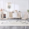 KTMBDW Modern Dining Chairs, Upholstered Kitchen Chairs with Crystal Buckle Design, Faux Leather for Living Room Lounge - 3 of 4