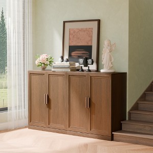 Spassway Storage Cabinet Floor Cabinets with Doors and Adjustable Shelves Wood Shelving Unit for Organizing Pantry Basement  Mudroom - 1 of 4