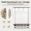 PAGED Hall Tree with Storage Bench and 6 Hooks, Modern Wooden Coat Rack with 16 Open Cubbies and Shoe Rack for Entryway, Hallway, Living Room, White - 3 of 4