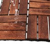 Hrinhom 10PCS Patio Acacia Wood Deck Tiles,12"x12" Interlocking Outdoor Flooring for Patio, Bancony-Dark Brown - 3 of 4