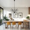 DORESshop 9-Light Black Large Circle Chandelier, 28.5-Inch Round Ring Wagon Wheel Pendant Light for Dining Room or Living Room - 2 of 4