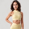 Anna-Kaci Active Women's High Neck Scallop Edge Sports Bra with Sleeveless Cut and Stylish Back Detailing for Light Activity - 2 of 4