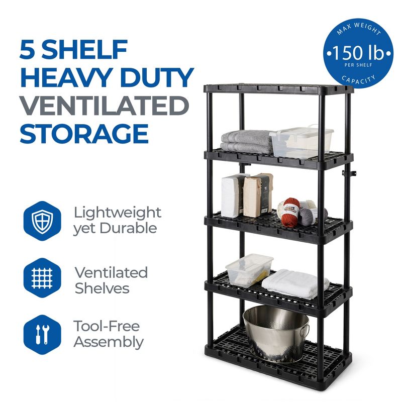 Gracious Living  Knect-A-Shelf Ventilated Heavy Duty Storage Unit Organizer System for Home, Garage, Basement & Laundry, 2 of 7