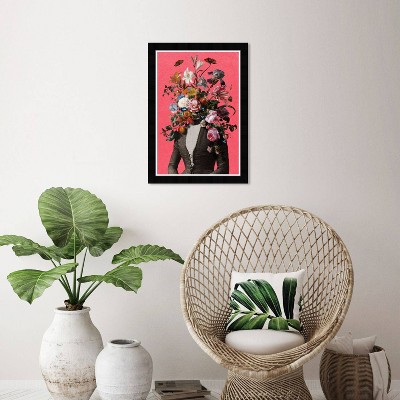 15" x 21" Flower Mind Surrealism Framed Wall Art Print Pink - Wynwood Studio: Bohemian, Inspirational Quotes