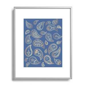 Cynthia Haller Classic blue and gold paisley Metal Framed Art Print - Deny Designs - 1 of 4