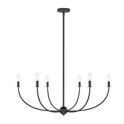Shannon 6-Light Chandelier - Modern Steel Design with White Fabric Shades