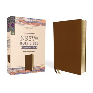 Nrsvue, Holy Bible with Apocrypha, Leathersoft, Brown, Comfort Print - by  Zondervan (Leather Bound) - 1 of 1