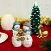 Pavilion Gift Company - Baking Spirits  - 4.5" Snowcouple Holding a Gingerbread Man  - Decorative Objects - 3 of 4