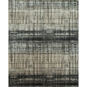 HomeRoots 8' X 10' Black Abstract Hand Knotted Area Rug - 1 of 4