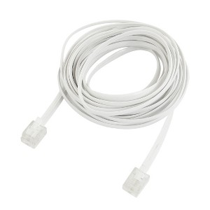 Unique Bargains PVC Clear White Telephone Line Cable 15 Foot 1 Pc - 1 of 4