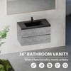 Whisen Minimalist Floating Wall-Mounted Bathroom Vanity with Integrated Quartz Sand Sink and  Storage Drawers - Grey - 4 of 4