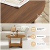 Bekrvio 31.5'' Round Coffee Table with Solid Wood Pine Legs, 2-Tier Boho Wood Coffee Table with Storage Shelf - 4 of 4