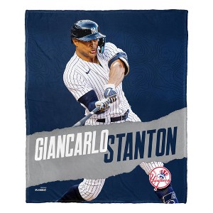 50"x60" MLB New York Yankees 23 Giancarlo Stanton Silk Touch Throw Blanket - 1 of 4
