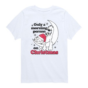 Boys' - Garfield - Only A Morning Person On Christmas Short Sleeve Graphic T-Shirt - 1 of 4