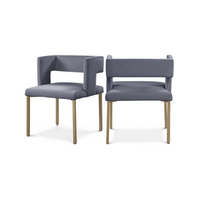 Meridian Furniture,Caleb Velvet Dining Chair, Set of 2