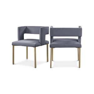 Meridian Furniture,Caleb Velvet Dining Chair, Set of 2 - 1 of 4