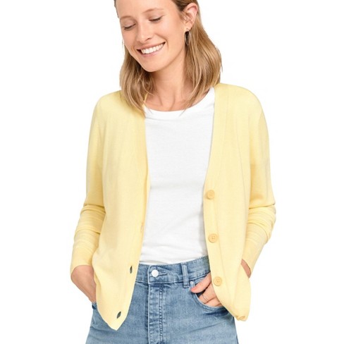 Women's plus size yellow on sale cardigan