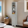 Tall Bathroom Cabinet, Freestanding Storage Cabinet with Drawer, MDF Board, Adjustable Shelf - Leovsnove - 2 of 4