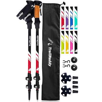 TrailBuddy Trekking Poles for Hiking - Set of 2 Collapsible Walking Sticks - Camping Accessories