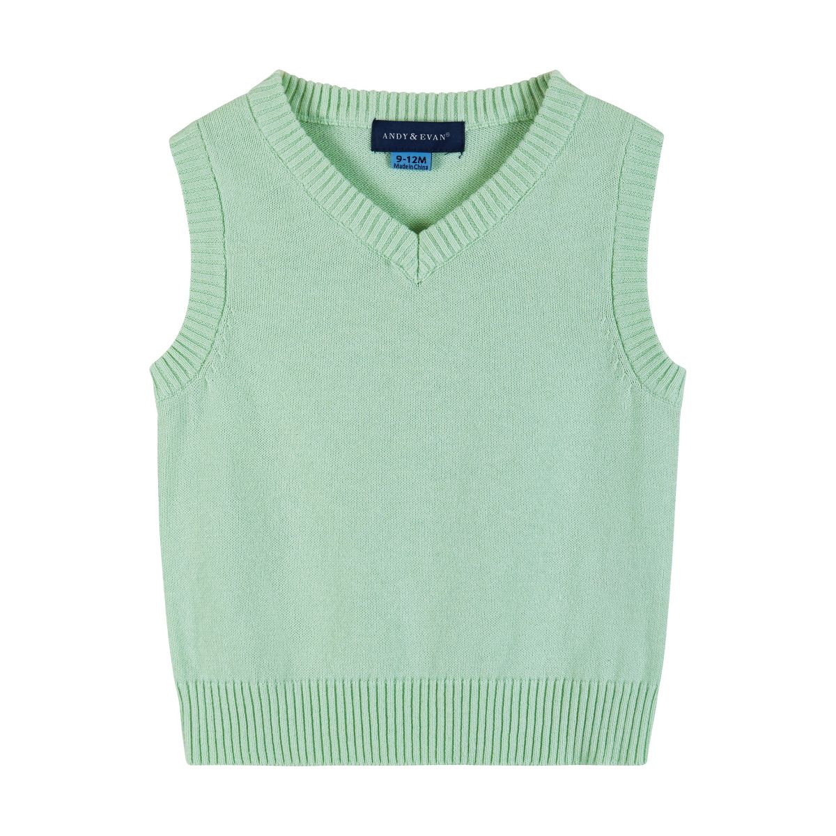 Andy & Evan  Infant  Light Green Plaid Sweater Vest Set - thumbnail 4