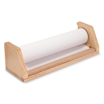 Melissa & Doug Wooden Tabletop Paper Roll Dispenser With White Bond Paper (12 inches x 75 feet)