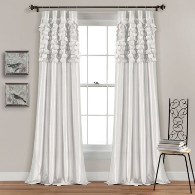 Set of 2 84"x54" Circle Dream Window Curtain White - Lush Décor