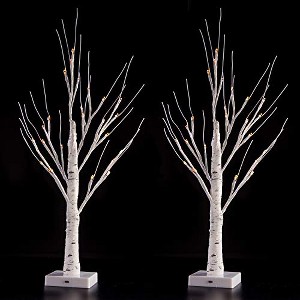 Sunnyglade 2PCS 2Ft 24 LED Birch Tree Light Bonsai Tree Light Warm White for Home Wedding Festival Party Christmas Decoration - 1 of 1