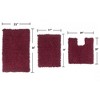 Fantasia Bath Rug Collection Cotton Shaggy Pattern Tufted Set of 3 Bath Rug Set - Home Weavers - 2 of 3