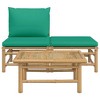 vidaXL Bamboo Patio Lounge Set - Modular Outdoor Furniture with Green Cushions, Comfortable Backrest Design, and Versatile Coffee Table - 3 of 4