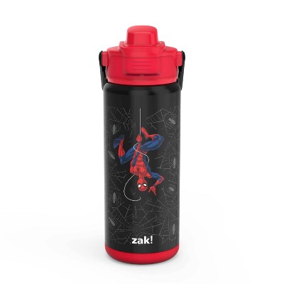 Zak! Designs Zak! Marvel Spider-Man - Stainless Steel Vacuum Insulated Water Bottle - 14 oz - Durable & Leak Proof - Flip-Up Straw Spout & Bu