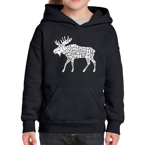LA Pop Art Girl's Word Art Hooded Sweatshirt - Moose - 1 of 4