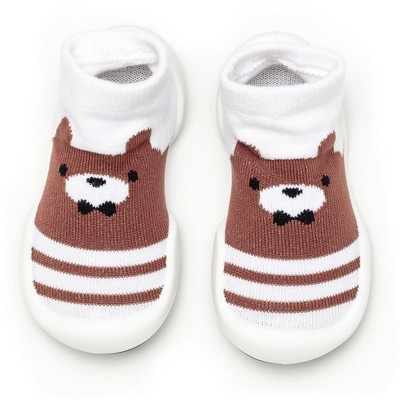 Komuello Toddler Boy First Walk Sock Shoes Big Bear