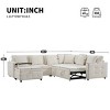 117 Inch Sectional Sofa with Storage Ottoman, Pull-Out Sleeper with Flip-Up Table and USB Ports, Chenille Sofa with Wood Frame-Coolbibila - 4 of 4