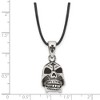 Black Bow Jewelry Stainless Steel & Leather Cord 3D Moveable Skull Necklace, 20 Inch - 4 of 4