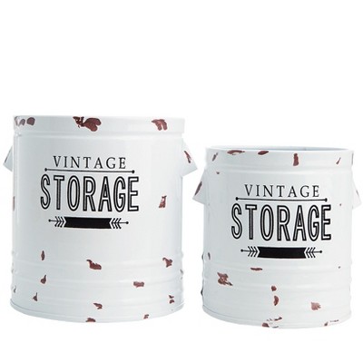 The Lakeside Collection Set of 2 Vintage Storage Canisters